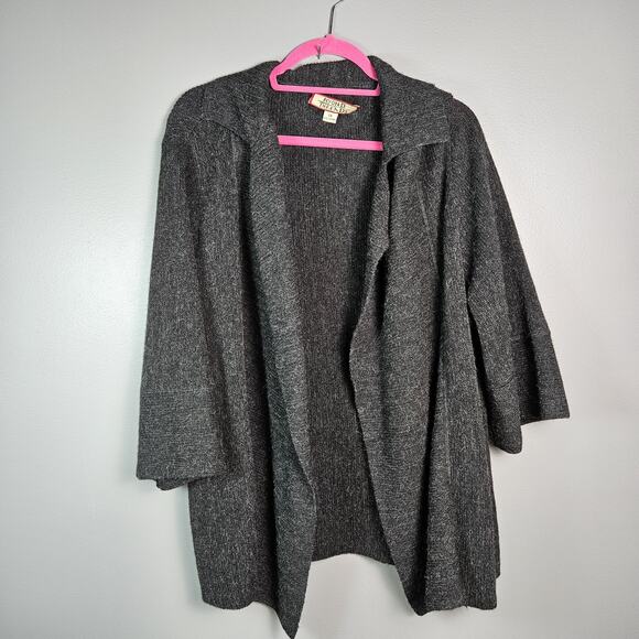 BEYOND THREADS Open Front Cardigan Alpaca/Wool 3/4 Bell Sleeve Bohemian Sz 1x - Picture 1 of 7